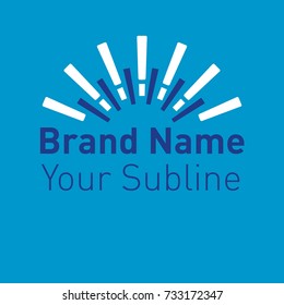 Modern flat logo template. Inspired by sun. Vector illustration.