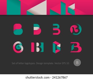 Modern flat logotypes. Letter B icon.
