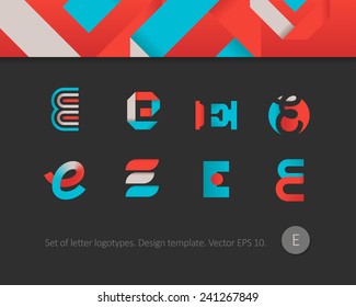 Modern flat logotypes. Letter E icon.