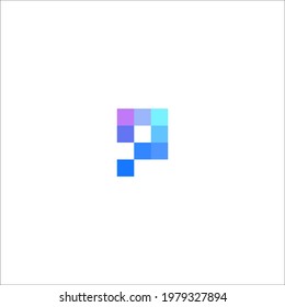 Logotipos planos modernos. Icono de letra P
