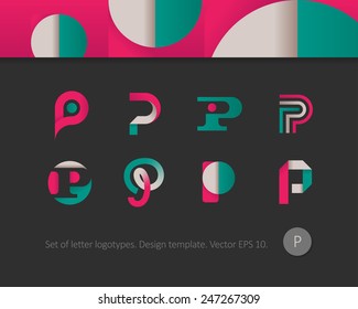 Modern flat logotypes. Letter P icon.