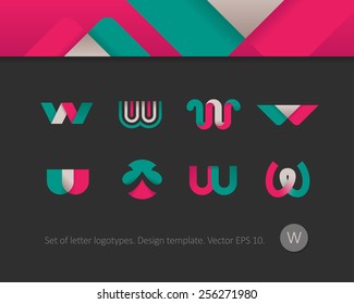 Modern flat logotypes. Letter W icon.