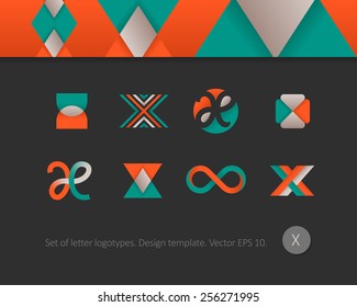 Modern flat logotypes. Letter X icon.