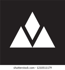 Modern Flat M Letter and Triangles Logo