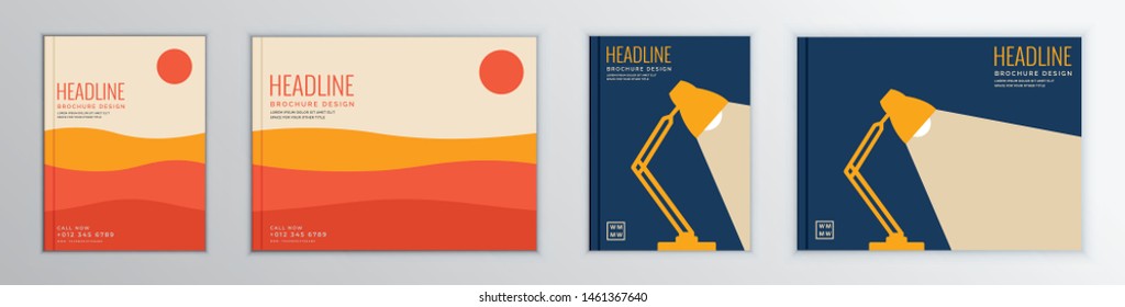 Modern flat magazine, brochure, book cover design mega pack.