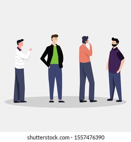 Modern flat men set illustration drawing