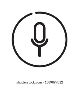 Modern and flat microphone icon or record