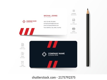 Modern flat and minimal creative business card design vector illustration