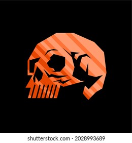 Modern, Flat, Minimalist, Skull Vector Design Illustration