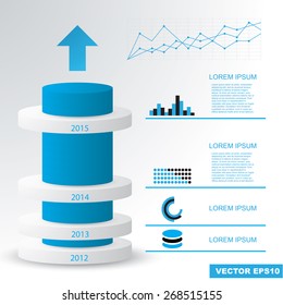 Modern flat minimalistic design infographic template with drop shadows