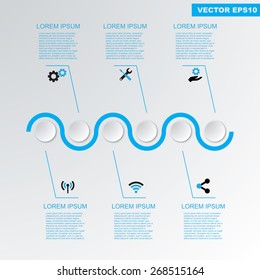 Modern flat minimalistic design infographic template with drop shadows