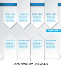 Modern flat minimalistic design infographic template with drop shadows