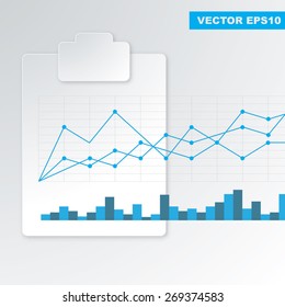 Modern flat minimalistic design infographic template with drop shadows
