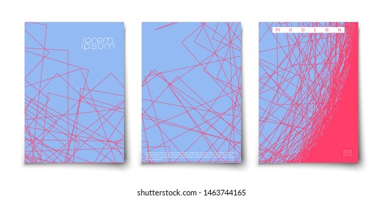 Modern flat minimalistic geometric abstract covers. Grunge careless lines art. 