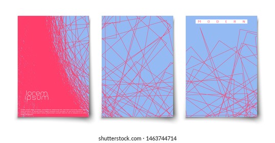 Modern flat minimalistic geometric abstract covers. Grunge careless lines art. 