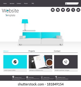 Modern Flat Minimalistic Website Template Vector Eps10
