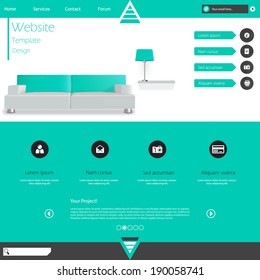 Modern Flat Minimalistic Website Template Vector Eps10 