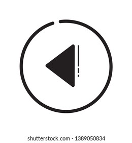 Modern and flat music player back icon
