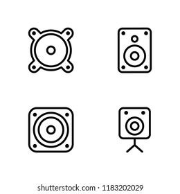 Modern flat music speaker icon set