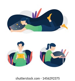 modern flat online streaming illustration