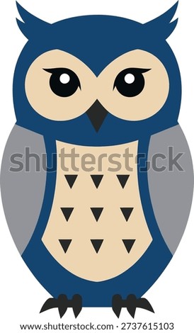 Modern Flat Owl Vector Logo Design, Clean Minimal Animal Icon