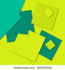 Modern flat paper cut material design sticky notes abstract background with text place