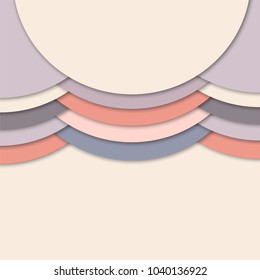 Modern flat paper cut material design circle abstract background with text place