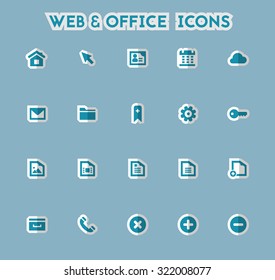 Modern flat paper web & commercial icons, set 1