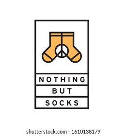 Modern flat peaceful sock logo label