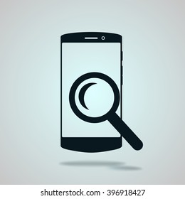 Modern flat phone search icon