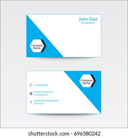 Modern Flat Plain Business Card - Blue Color