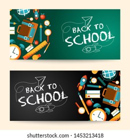 modern flat poster back to school illustration