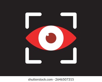 Modern Flat Red Eye Target Focus Concept Icon Design Illustration