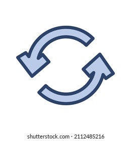 Modern flat reload horizontal symbol icon