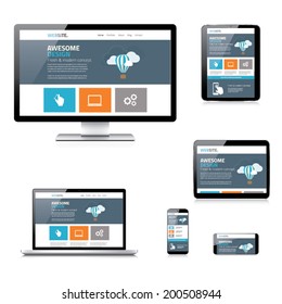 Modern flat responsive web design vector illustration isolated