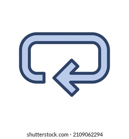 Símbolo moderno de icono de rebobinado plano