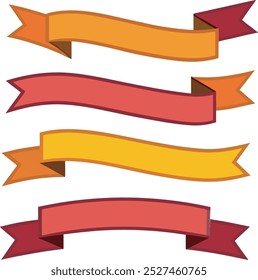 Modern Flat Ribbons Collection - Vector Design