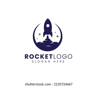 Modern flat Rocket logo design vector design template