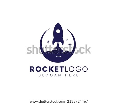 Modern flat Rocket logo design vector design template