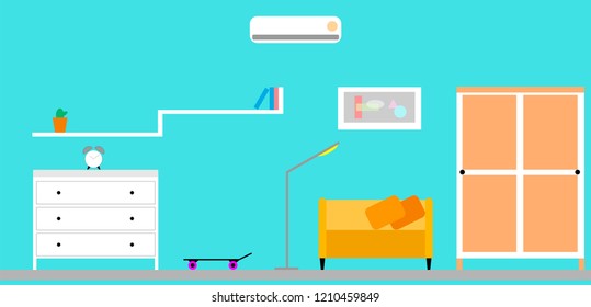 modern flat room interior design