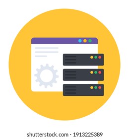 
Modern flat rounded icon of web hosting 