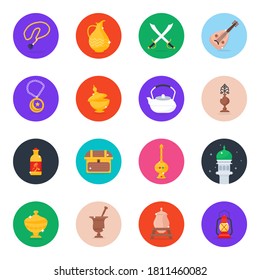 Modern Flat Rounded Icons of Arab Pack 