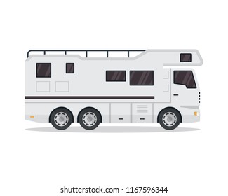 Modern Flat RV Motorhome vehicle illustration, suitable for book, icon, print, game asset, infographic and other design related occasion.