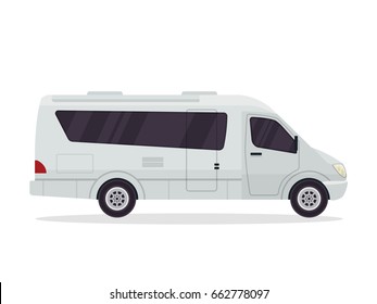 Modern Flat RV Motorhome Vehicle Logo Illustration