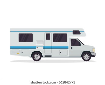 Modern Flat RV Motorhome Vehicle Logo Illustration