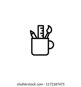 modern flat school cup icon