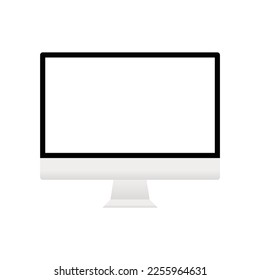Modern flat screen computer monitor. Illustrations Vector
