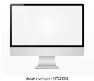 Modern flat screen computer monitor imac style. Computer display isolated on white background. Layers are orderly and easily ediable