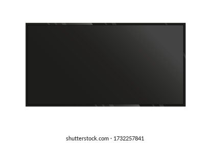 Modern flat screen TV, black monitor for advertising and presentation. Vector illustration, eps 10.