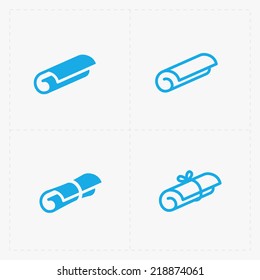 Modern flat Scrolls icons with ribbon on white
